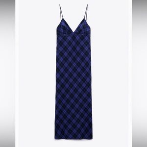 Zara flannel slip dress